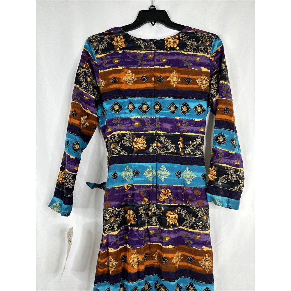 Vintage Wyllis New York & Co Maxi Dress Size 12 BOHO Side Slit DEADSTOCK New - Picture 11 of 16